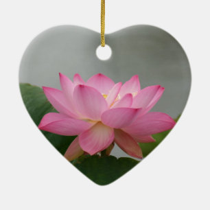 Rosa Lotos-Blume Keramik Ornament