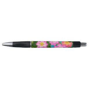 Rosa Lotos-Wasserlilie-Blumen-Stift Kugelschreiber