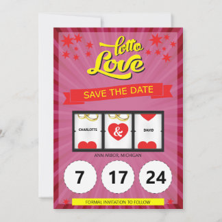 Rosa Lotto Liebe Save the Date Hochzeitsankündigun