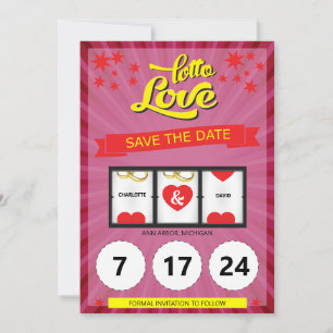 Rosa Lotto Liebe Save-the-Date Hochzeitsankündigun Save The Date