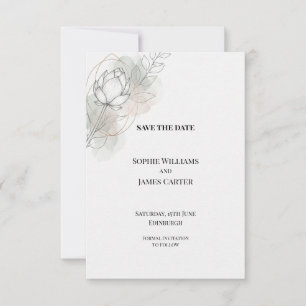 Rosa Lotus-Aquarell-Hochzeits-Erinnerungskarte Save The Date