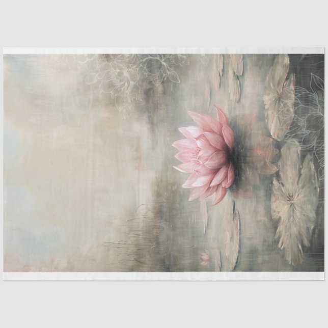 Rosa Lotus Art, Ethereal Seidenpapier (Vorderseite)