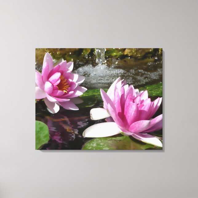 Rosa Lotus auf Stretchierte Leinwand (Vorderseite)