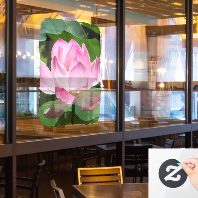 Rosa Lotus Bloom Fensteraufkleber (Restaurantfenster)