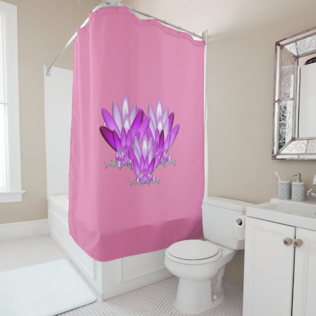 Rosa Lotus blossom auf rosafarbenem Hintergrund Duschvorhang (Beispiel)