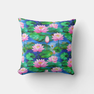 Rosa Lotus-Blume auf einem Teich Kissen