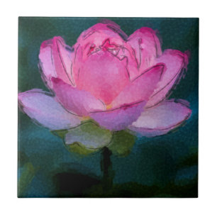 Rosa Lotus-Blume Fliese