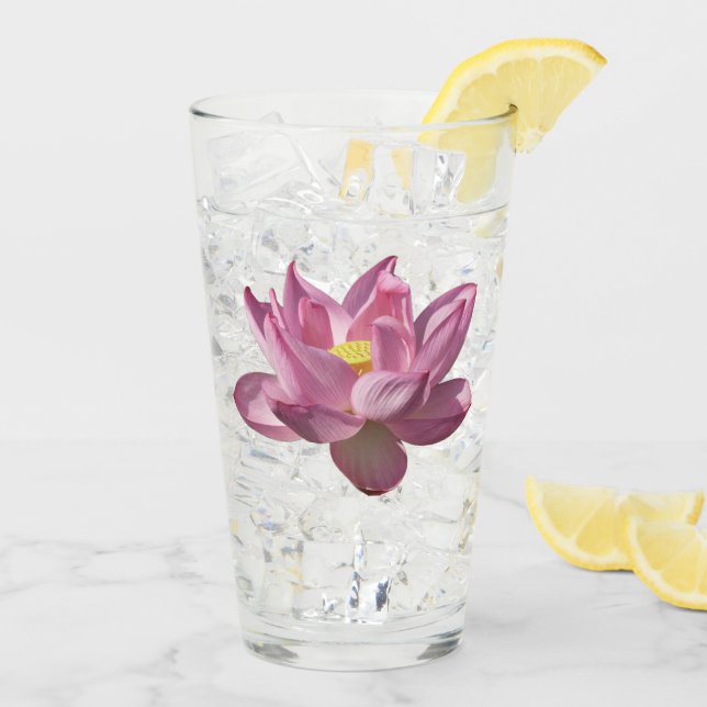 Rosa Lotus Blume IV Glas (Rückseite Ice)