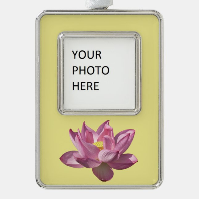 Rosa Lotus Blume IV Rahmen-Ornament Silber (Vorderseite)