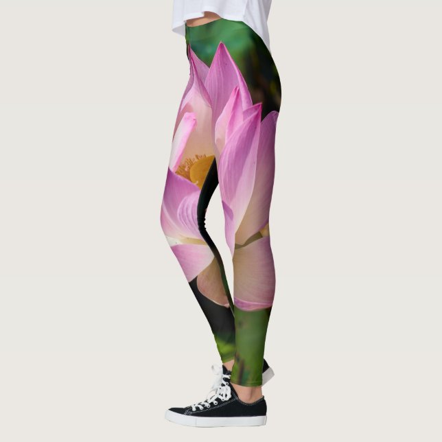 Rosa Lotus Blume Leggings (Links)
