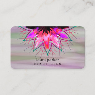 Rosa Lotus Blume Logos Massage Yoga Lehrer Visitenkarte
