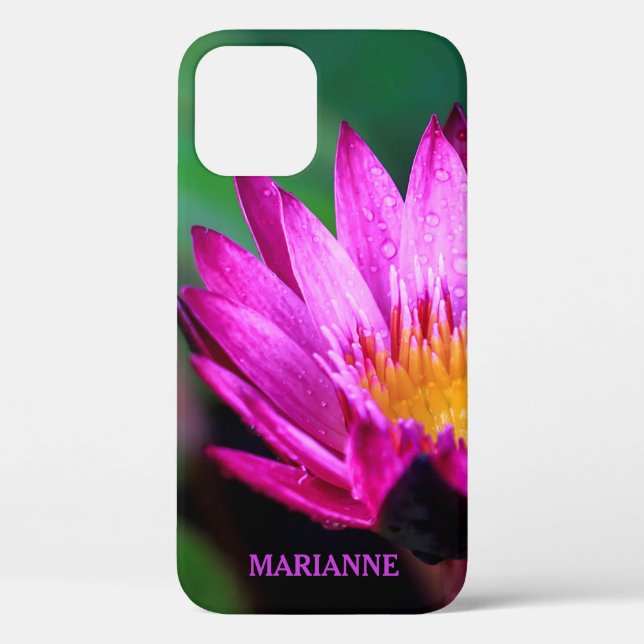 Rosa Lotus Blume Name Personalisiert Case-Mate iPhone Hülle (Rückseite)