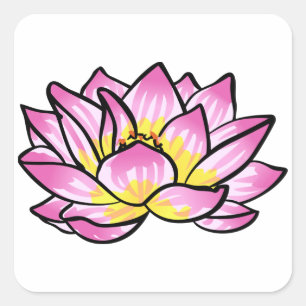 Rosa Lotus-Blume Quadratischer Aufkleber