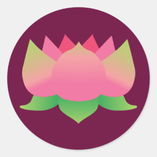 Rosa Lotus-Blume Runder Aufkleber