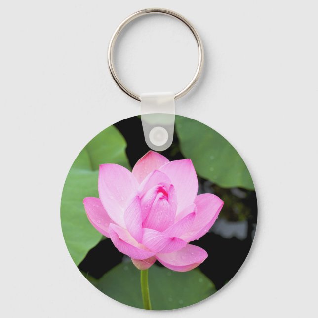 Rosa Lotus-Blume Schlüsselanhänger (Vorderseite)