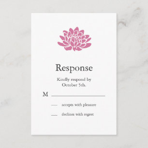 Rosa Lotus Blume UAWG (weiß) RSVP Karte