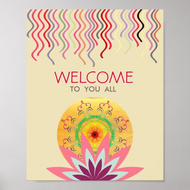 Rosa Lotus Blume Yoga Heilung Poster (Vorne)