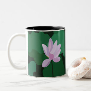 Rosa Lotus-Blume Zweifarbige Tasse