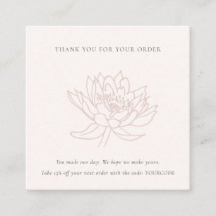 ROSA LOTUS BLUMENLOGO EINKAUF DANKESCHÖN QUADRATISCHE VISITENKARTE