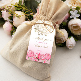 Rosa Lotus gold mandala indische Hochzeit danke Geschenkanhänger