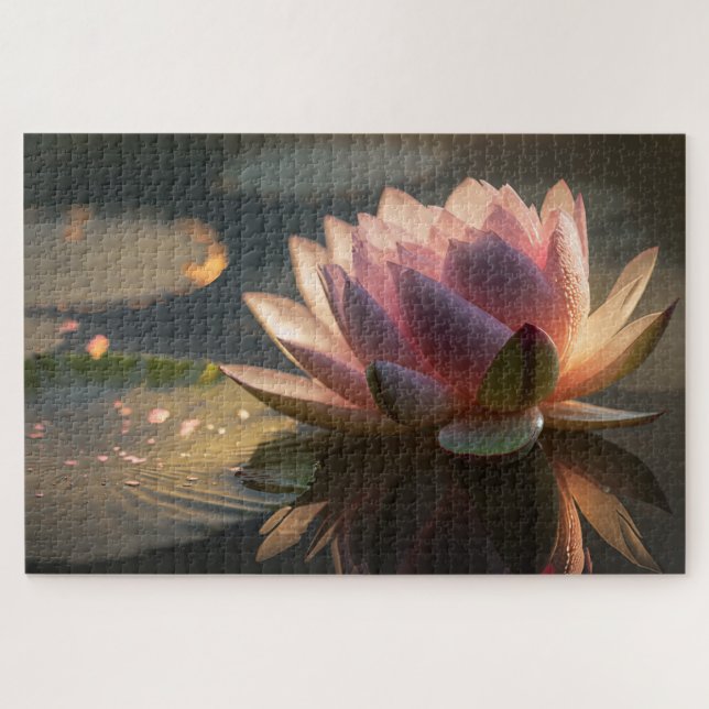 Rosa Lotus im Puzzle des Morgenlichtes (Horizontal)