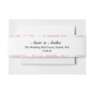 Rosa Lotus-Laternen Indische Hochzeit Briefumschla Einladungsbanderole