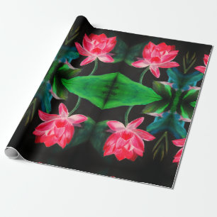Rosa Lotus Matt Geschenkpapier