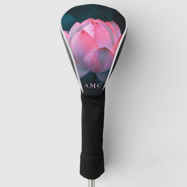 Rosa Lotus Monogram Golf Head Cover Golf Headcover (Vorderseite)