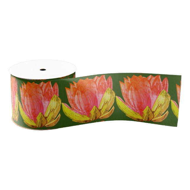 Rosa Lotus Ripsband (Spule)