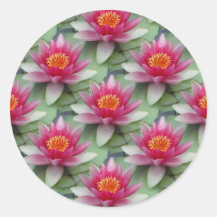 Rosa Lotus Runder Aufkleber