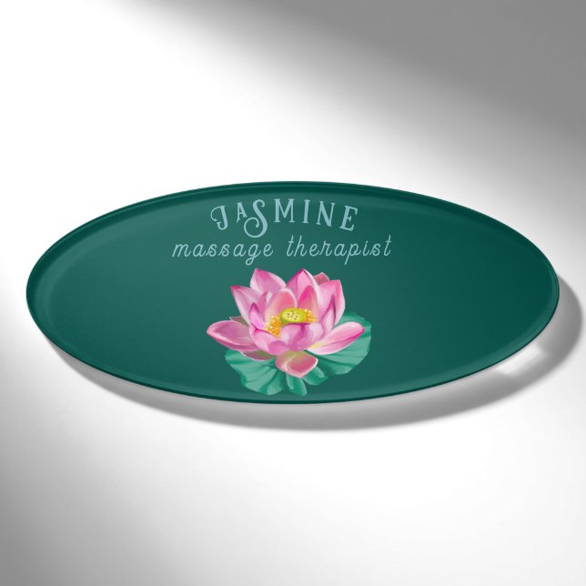 Rosa Lotus | Salon, Massagetherapeut Namenschild (Vorderseite)