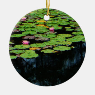 Rosa Lotus schwarz Keramikornament