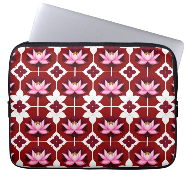 Rosa Lotus Vibrany Blumendesign Laptopschutzhülle (Vorderseite)