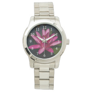Rosa Lotus-Wasserlilie Armbanduhr