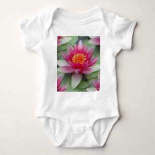 Rosa Lotus Wasserlilie Baby Strampler