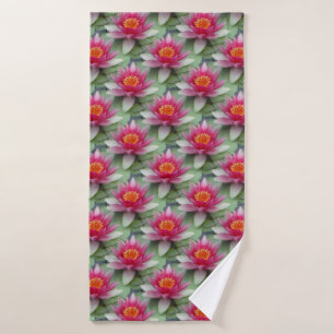 Rosa Lotus Wasserlilie Badehandtuch