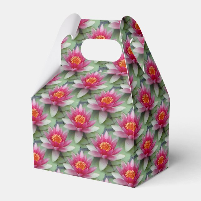 Rosa Lotus Wasserlilie Geschenkschachtel (Vorderseite)