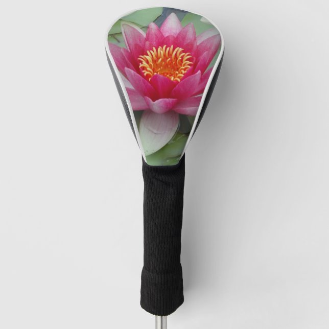 Rosa Lotus Wasserlilie Golf Headcover (Vorderseite)