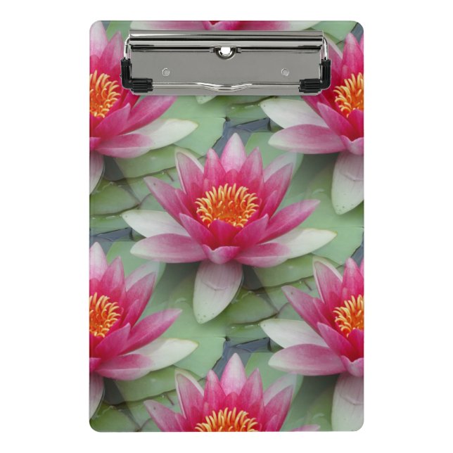 Rosa Lotus Wasserlilie Mini Klemmbrett (Vorderseite)