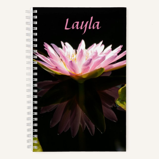 Rosa Lotus-Wasserlilie Notizbuch (Vorderseite)