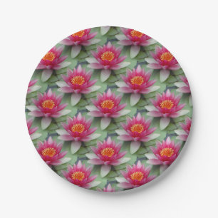 Rosa Lotus Wasserlilie Pappteller