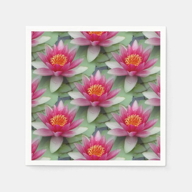 Rosa Lotus Wasserlilie Serviette (Vorderseite)