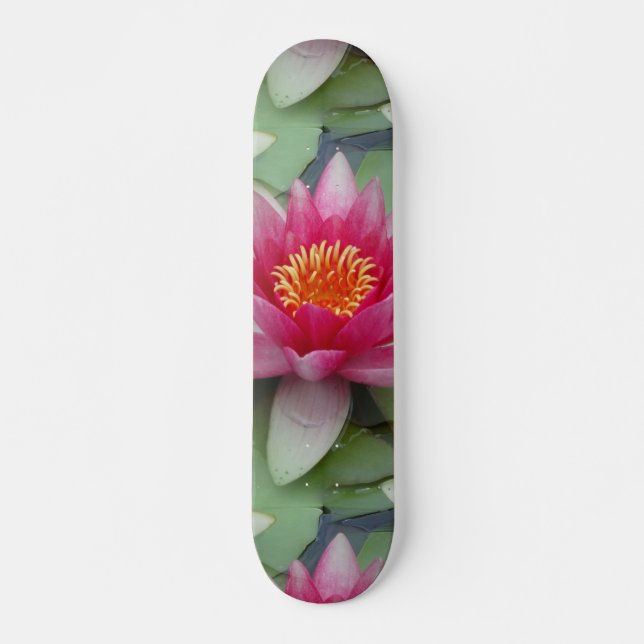 Rosa Lotus Wasserlilie Skateboard (Vorne)