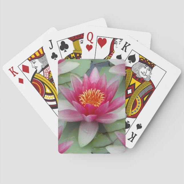 Rosa Lotus Wasserlilie Spielkarten (Rückseite)