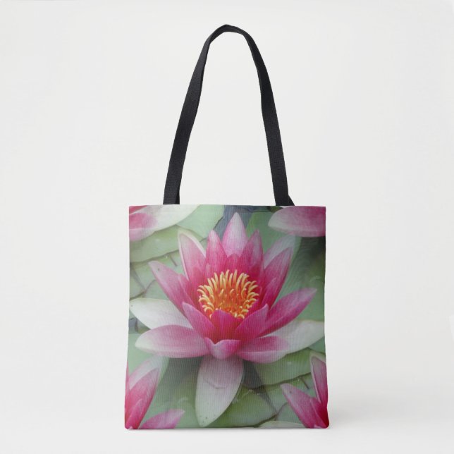 Rosa Lotus Wasserlilie Tasche (Vorderseite)