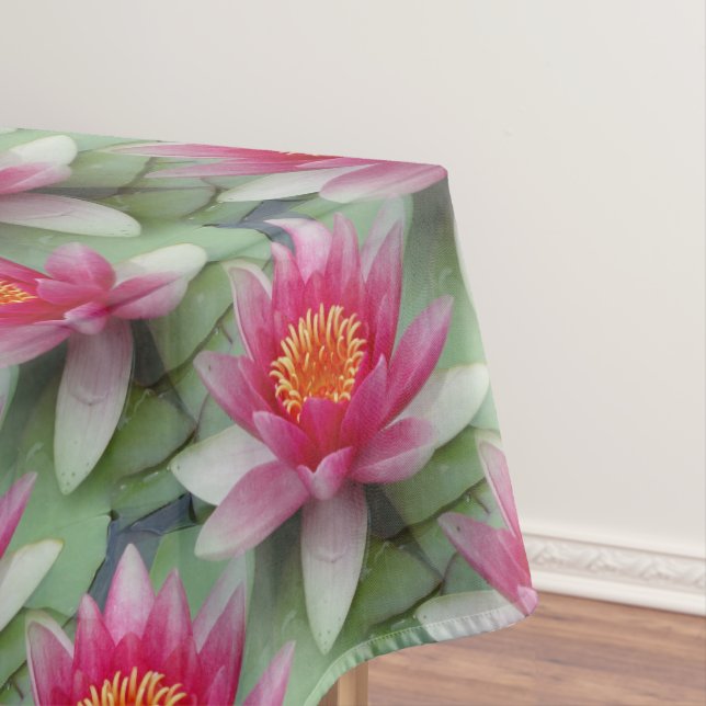 Rosa Lotus Wasserlilie Tischdecke (Beispiel)
