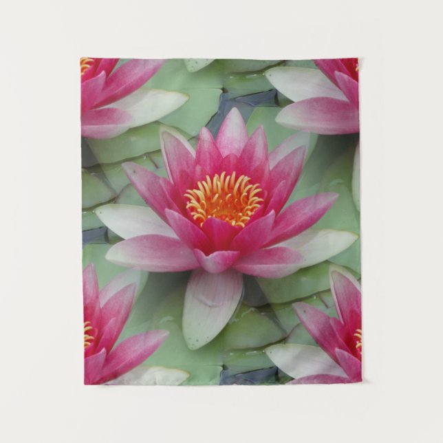 Rosa Lotus Wasserlilie Wandteppich (Vorderseite)