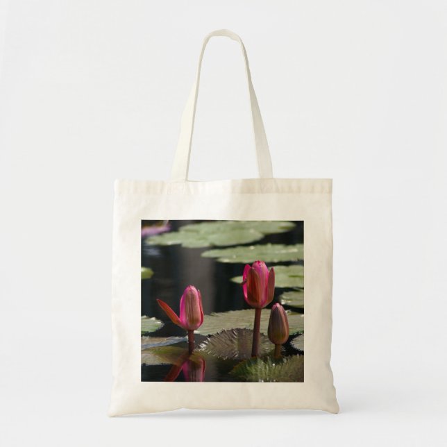Rosa Lotus-Wasserlilien Totbeutel Tragetasche (Vorne)