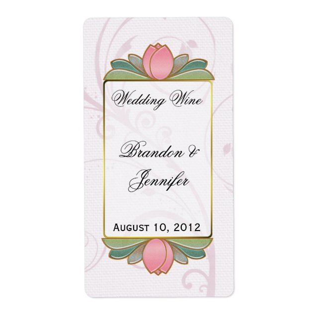 Rosa Lotus Wedding Mini Weinmarken (Vorne)