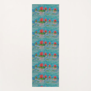 Rosa Lotus Zeichnend, naive Art Yoga Mat Yogamatte